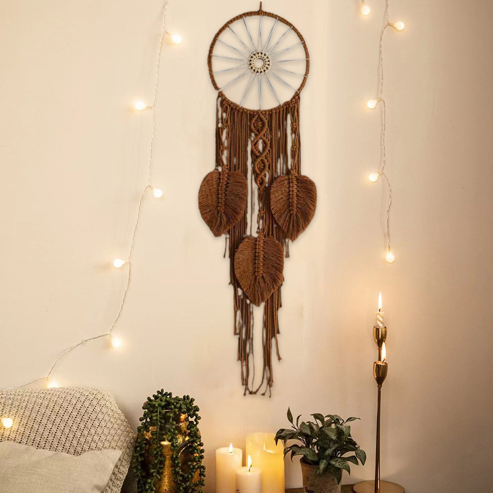 Dream Catcher Boho Tree of Life Large Handmade Macrame Wall Hanging Bohemian for Girls Wedding Party Nursery Cafe Home Bedroom Gypsy Decor with Gift Box